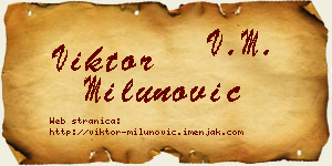 Viktor Milunović vizit kartica